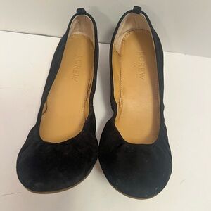 J Crew Black Suede Ballet Flats Sz 6